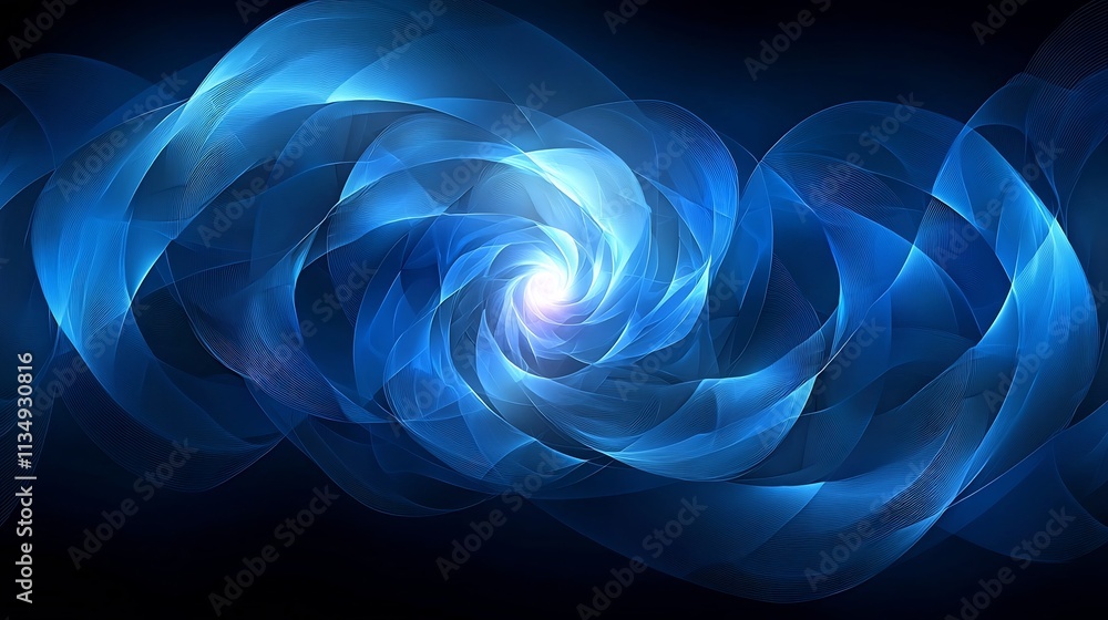 Poster mesmerizing geometric spiral design with soft gradient transitions