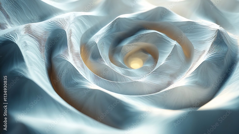 Poster mesmerizing spiral of abstract geometric patterns in soft gradient transitions