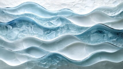 Obraz premium Waves of tranquility flow through serene blue patterns created by layers of translucent glass reflecting light beautifully