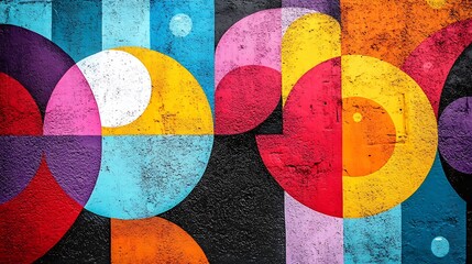 Fototapeta premium Colorful urban abstract art display in creative graphic design