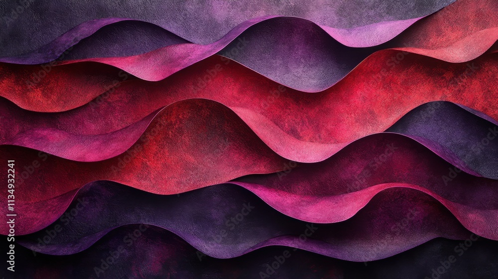Aufkleber beautiful abstract wave patterns in vibrant shades of red and purple create an artistic sensation in