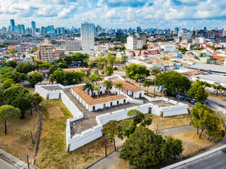 Aerial view of the Cinco Pontas Fort in Recife, Pernambuco