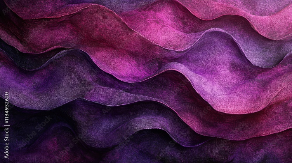 Aufkleber vibrant waves of purple and pink flowing fabric create an enchanting abstract visual in soft texture