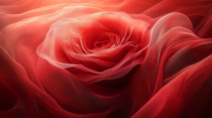 Naklejka premium Delicate coral fabric rose, perfect for backgrounds, greeting cards, scrap booking, textiles, fashion design, and feminine themed designs