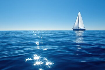 Obraz premium Tranquil Ocean Scene with Sailing Vessel