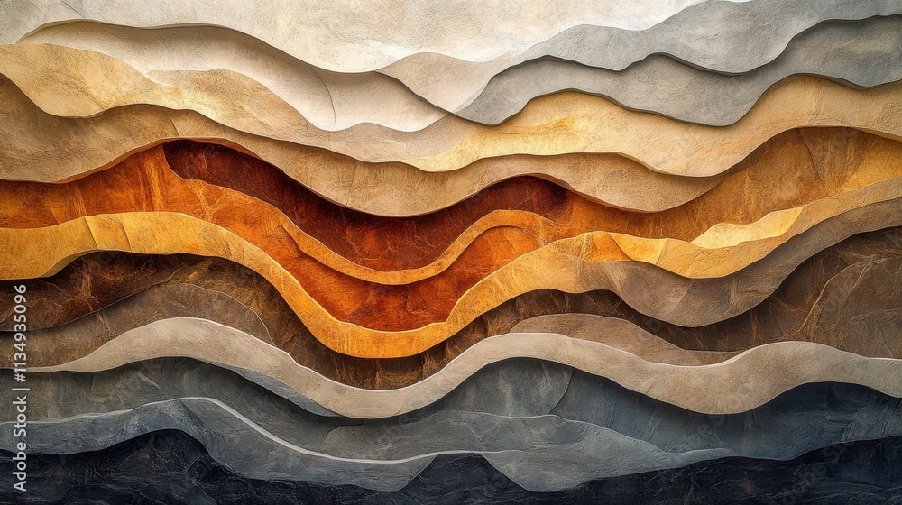 Poster textured layers of earth-inspired colors create a captivating abstract composition