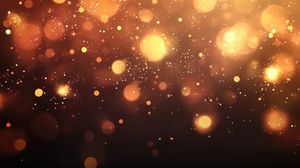 Golden bokeh lights creating a warm festive ambiance against a dark background ideal for celebrations and holiday themes.