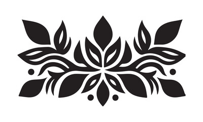 Fototapeta premium Border vector art silhouette on white background