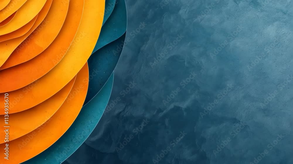 Poster abstract design with vibrant layers and textures in bold colors and smooth gradient finish