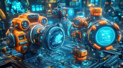 Advanced Automation Technology with Futuristic Robotic Elements