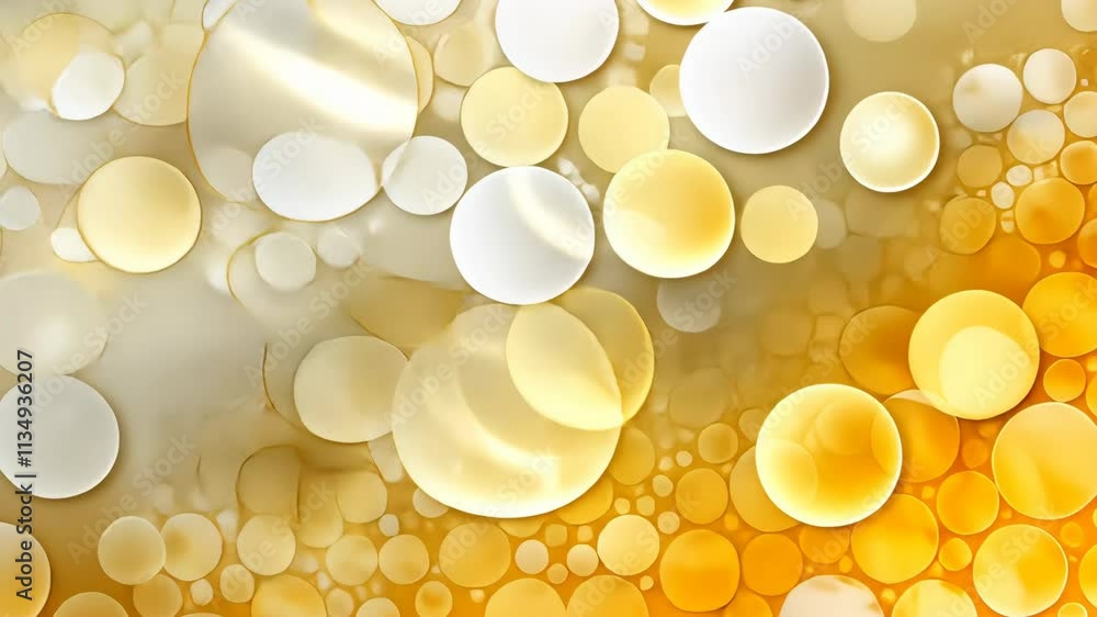 Poster abstract textured background with smooth waves and circular patterns in warm yellow tones