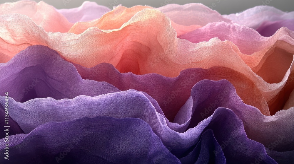 Aufkleber colorful fabric waves form a beautiful display of soft pastel hues, creating an artistic composition