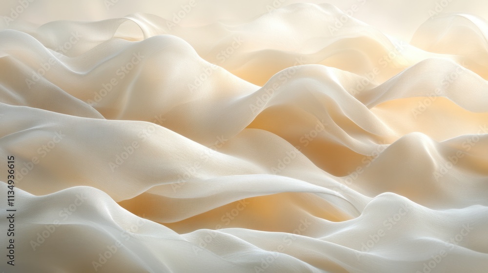 Aufkleber soft waves of silk undulate gently under warm lighting, creating a serene and soothing atmosphere in