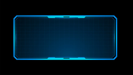 Futuristic hud screen or technology box blue with light interface sci-fi