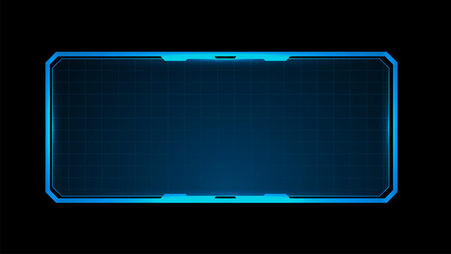 Futuristic hud screen or technology box blue with light interface sci-fi