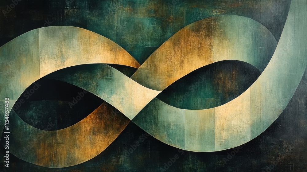 Poster transformative waves intertwining in a captivating display of colors and abstract artistry