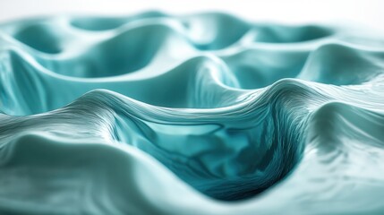 Rippling waves of aqua create a tranquil and mesmerizing texture, showcasing the beauty of fluid dynamics in art