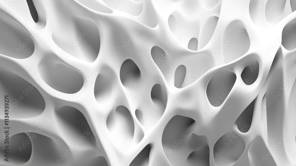 Poster abstract organic shapes with a smooth white surface creating a modern and artistic backdrop for vari