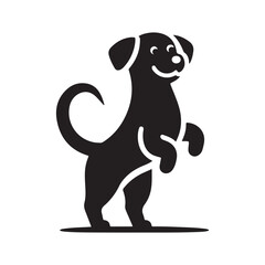 Dog silhouette icon on white background