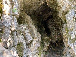 Wetterloch - Watterloch or Small Cave in the Bannwald above Lungern in the canton of Obwalden in...