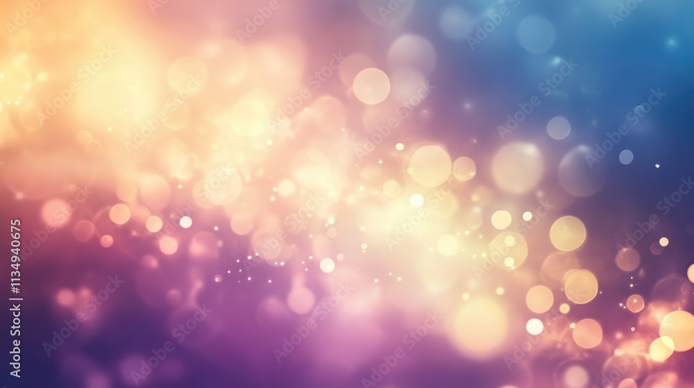 Poster soft pastel abstract background with bokeh lights in warm hues creating a dreamy and vibrant atmosph