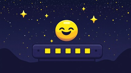 Naklejka premium Customer satisfaction assessment with emoji feedback scale showcasing positive user experience and decision-making in online reviews.