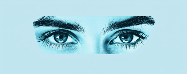 Naklejka premium Eye vision. Blue eye future vision banner