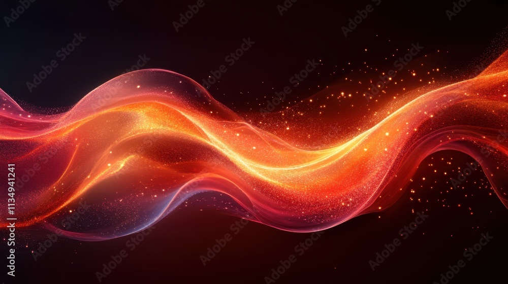 Aufkleber dynamic waves of vibrant colors dance across a dark background, creating a mesmerizing visual experi