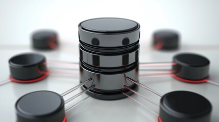 MySQL database relationships visualized with interconnected servers showcasing data flow and structure in modern applications.