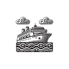 Cruise Ship icon vector symbol design illustration