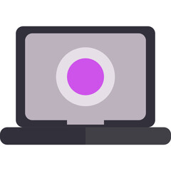 Stylized Laptop Illustration with Purple Accent