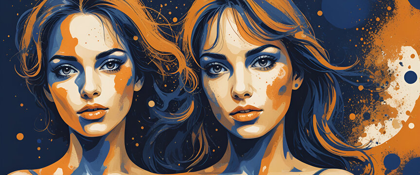 illustrazione con primo piano di volto femminile a tema astratto surreale