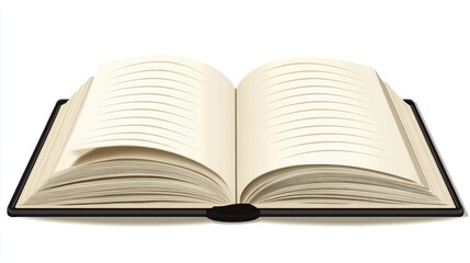 Obraz premium Open notebook with blank pages for creative writing or web design concepts in a minimalist style