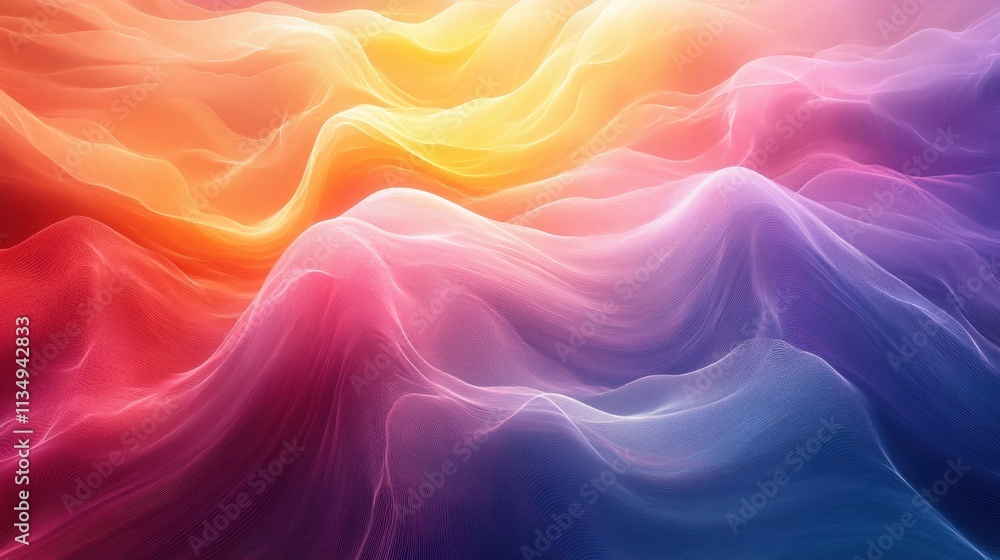 Poster vibrant flowing waves of color blend seamlessly to create a mesmerizing visual experience at dusk