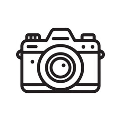 camera vector icon. Black illustration isolated for graphic and web design