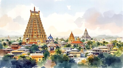 Naklejka premium temple city