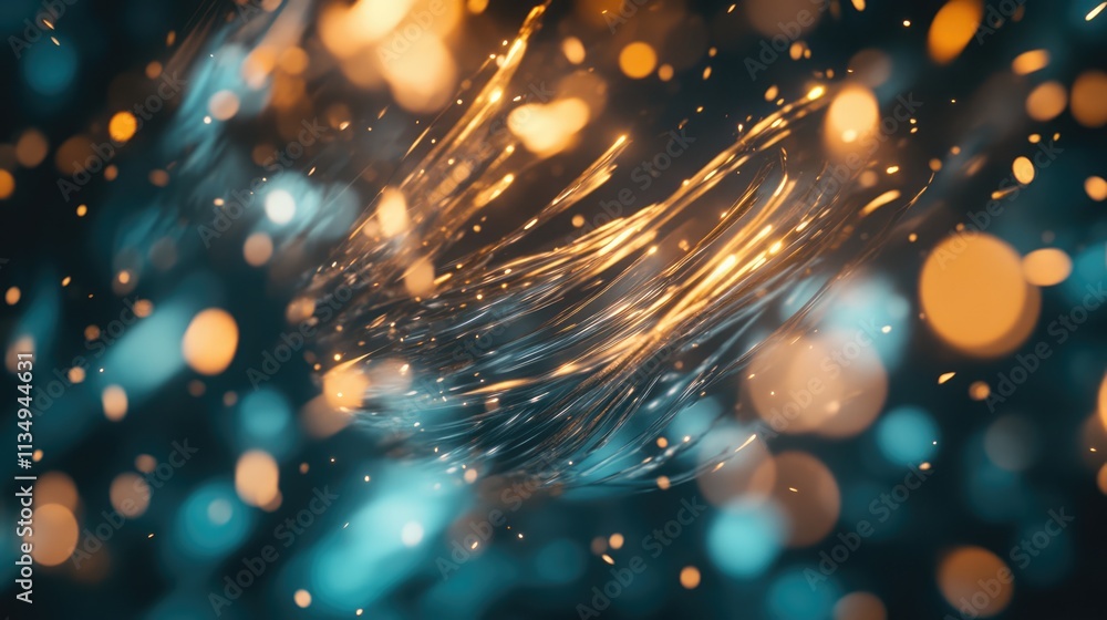 Poster vibrant abstract bokeh blur background with shimmering lights in warm and cool tones for creative an