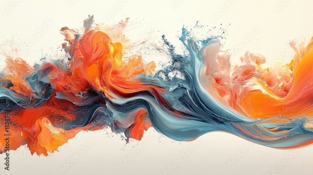 Poster colorful abstract swirl of vibrant hues creating a dynamic visual experience in a serene setting