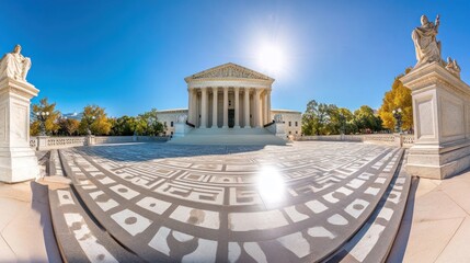 Obraz premium Supreme Court Building Washington DC Sunny Day