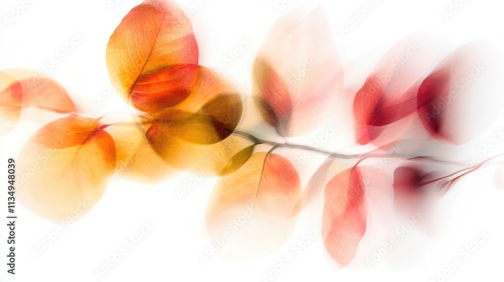 Poster abstract blurred shadows of colorful leaves creating a soft artistic background design for nature or