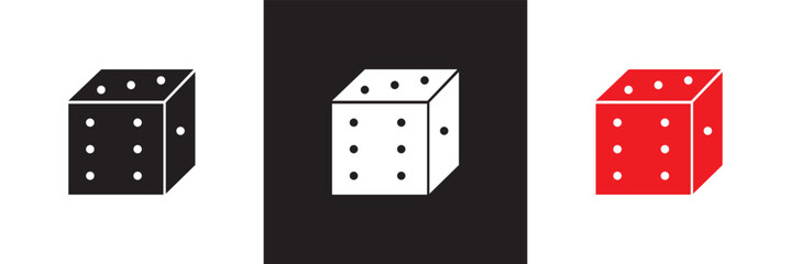 Doodle style  dice game icon.  Vector illustration. isolated on white and black background. EPS 10