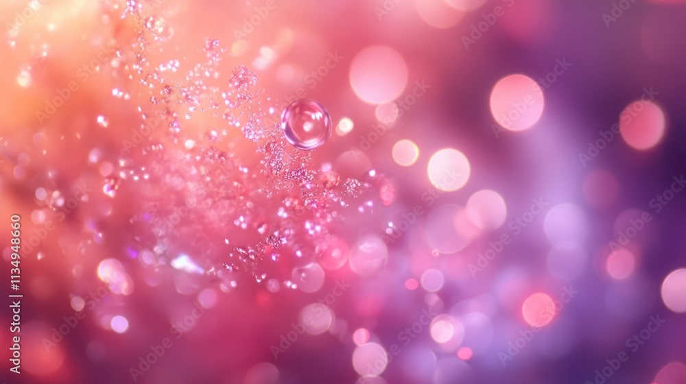 Poster vibrant abstract bokeh background with colorful blurred lights and water droplets creating a dreamy 