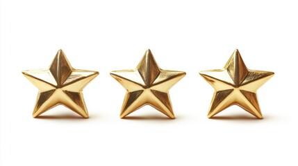 Obraz premium Golden five-star rating symbols representing high quality and excellent customer service in the business travel industry