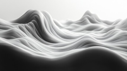 Obraz premium Soft undulating waves create a serene monochromatic landscape in a dreamlike setting