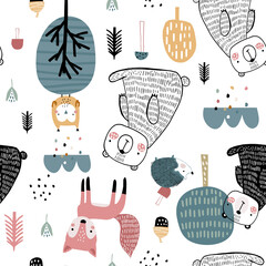 Digital and textile kids design Seamless Pattern
