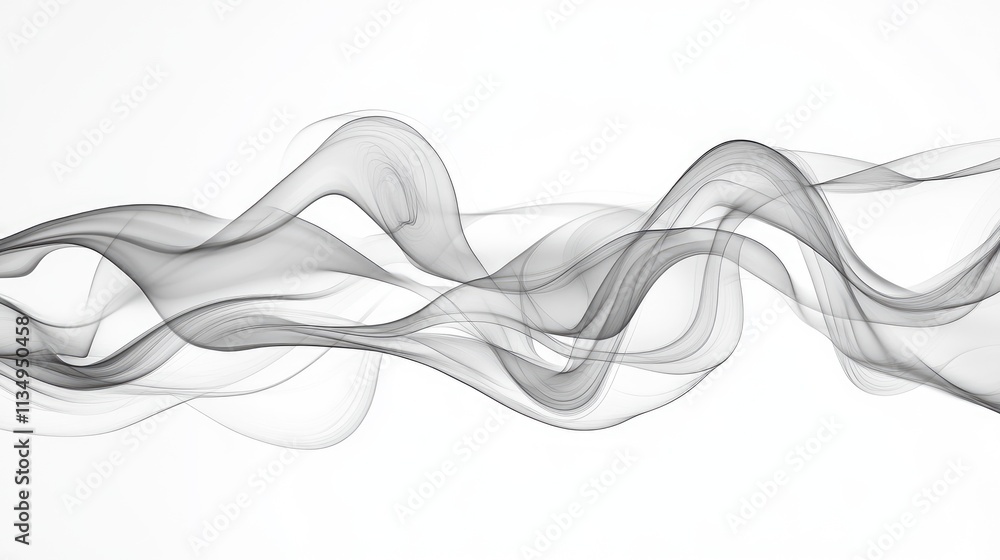 Poster elegant abstract smoke waves on a neutral background creating a serene and fluid visual effect for a