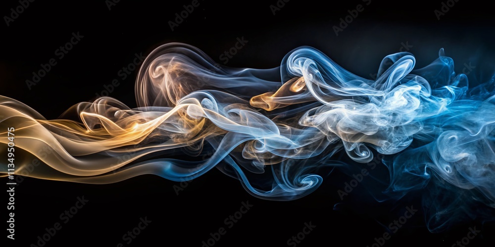 Aufkleber ethereal long exposure capture of wispy smoke dancing through a dimly lit space, creating enigmatic 