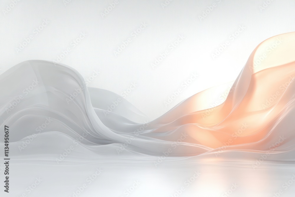 Poster minimalist abstract composition with soft shapes and gentle light reflections in white studio room b