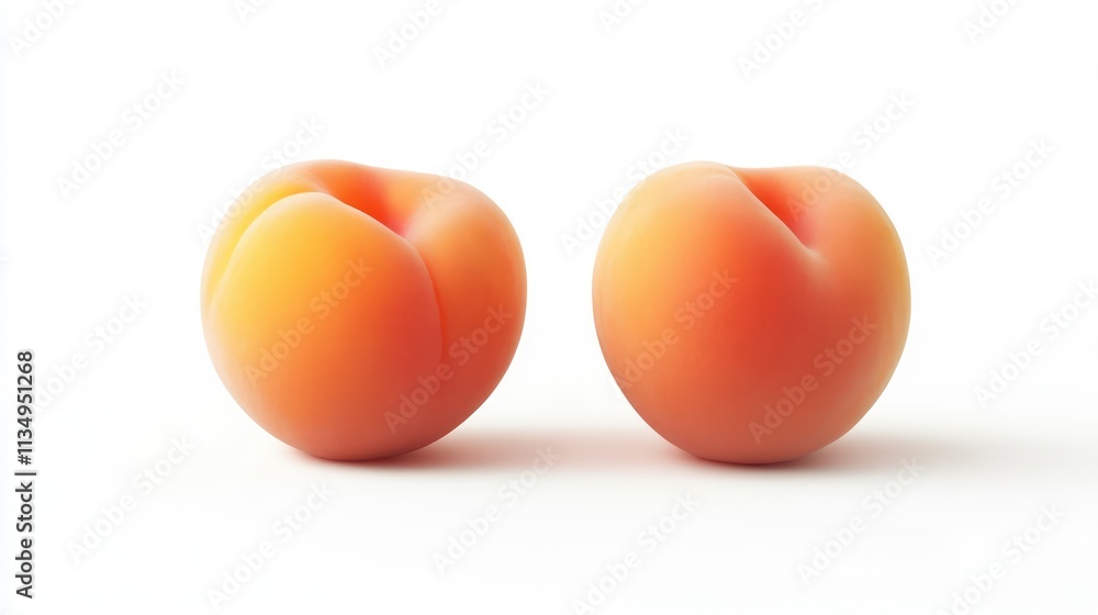 Aufkleber fresh ripe apricots isolated on white background showcasing natural color and texture with clipping 