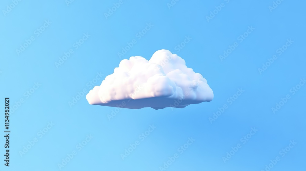 Poster 3d cloud symbol representing cloud computing and software as a service (saas) against a clear blue s
